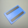 kieszeń magnetyczna z dwoma paskami, na etykiety 120 x 80 mm, niebieska - widok z góry, od tyłu